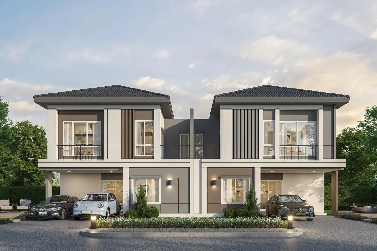 บ้านแฝดสไตล์บ้านเดี่ยว โครงการ GRANDE PLENO พระราม 9 - มอเตอร์เวย์