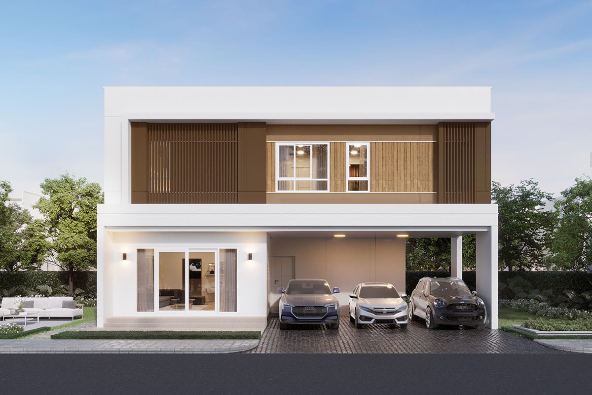 โครงการบ้านเดี่ยว 50 ตารางวา MODEN พระราม 2 แบบบ้าน WARREN