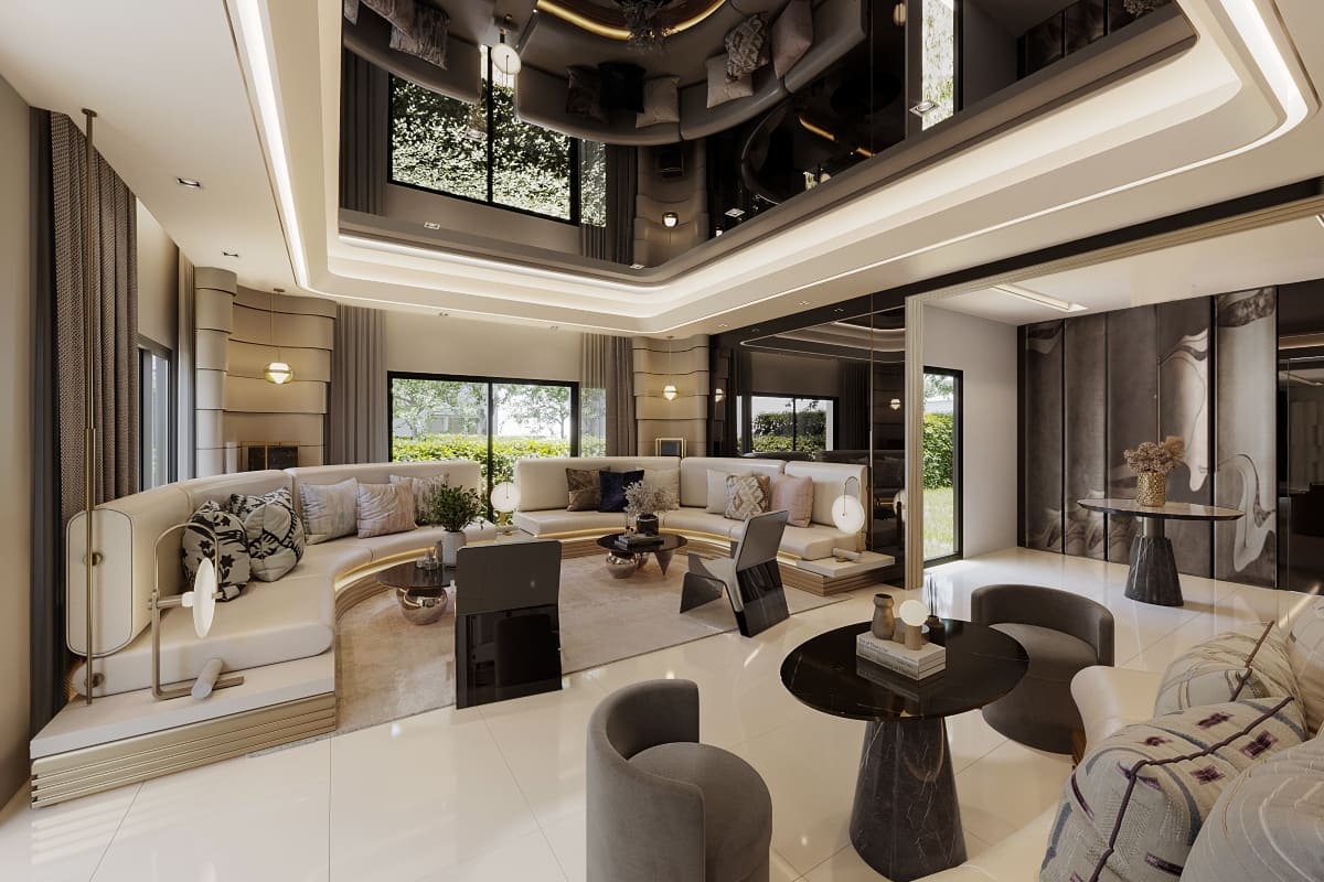 การตกแต่งบ้านสไตล์ Modern Luxury ด้วยโซฟาตัวยู