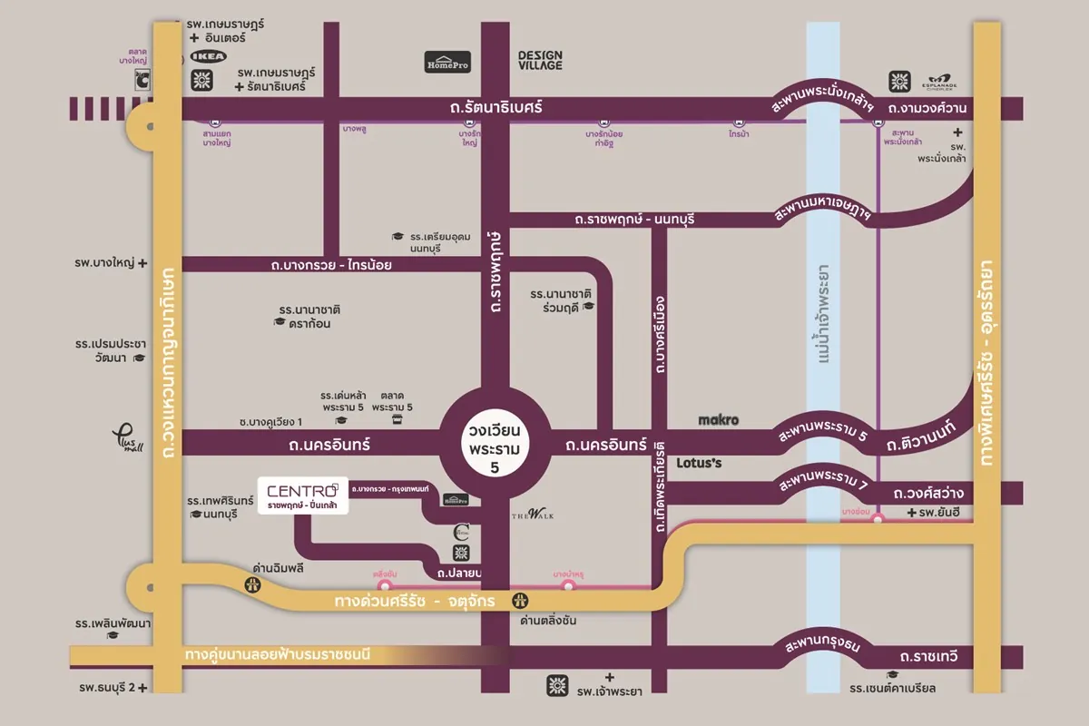แผนที่โครงการ CENTRO ราชพฤกษ์ - ปิ่นเกล้า