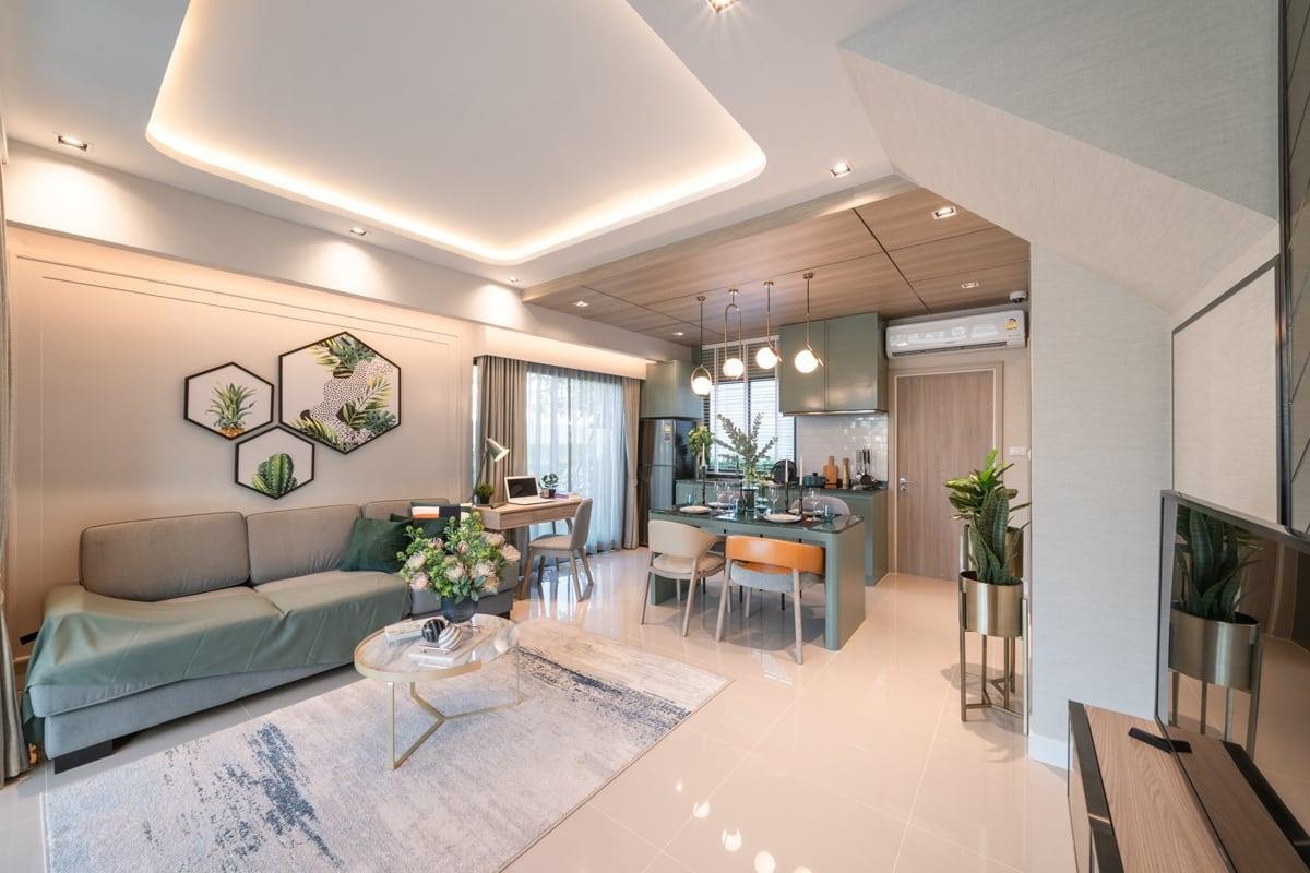 02_homestory-townhome-suksawat.jpg ห้องนั่งเล่น โครงการ PLENO สุขสวัสดิ์ - ประชาอุทิศ