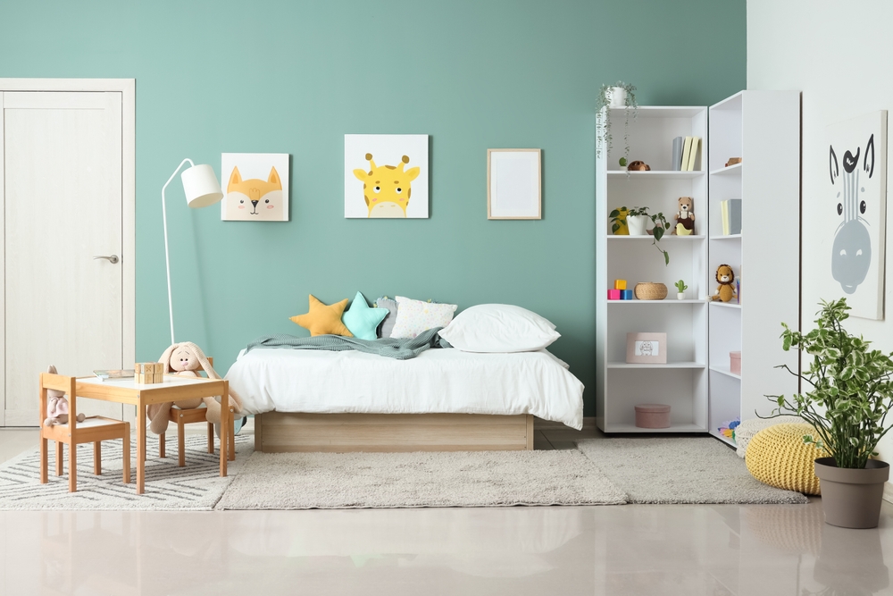 ห้องนอนเด็กโทนสีเขียว