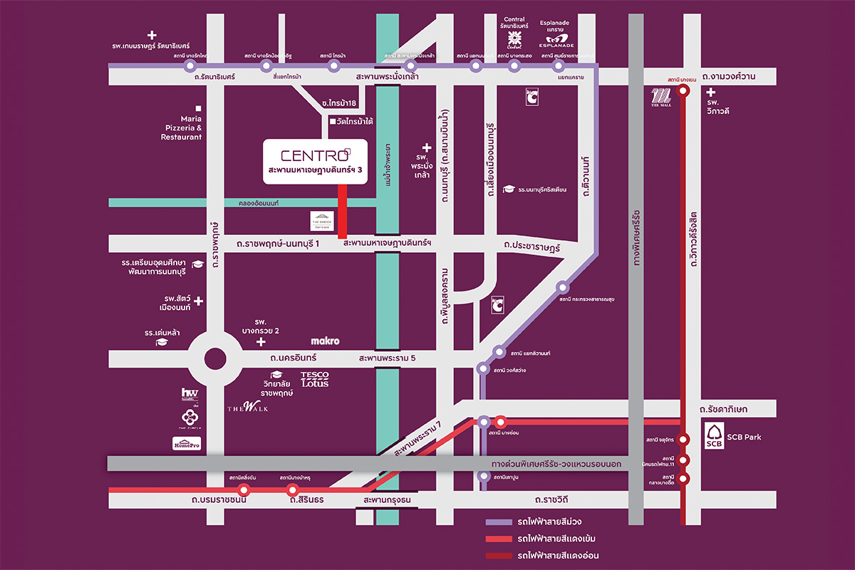 ภาพ: แผนที่โครงการบ้านเดี่ยว CENTRO สะพานมหาเจษฎาบดินทร์ฯ 3