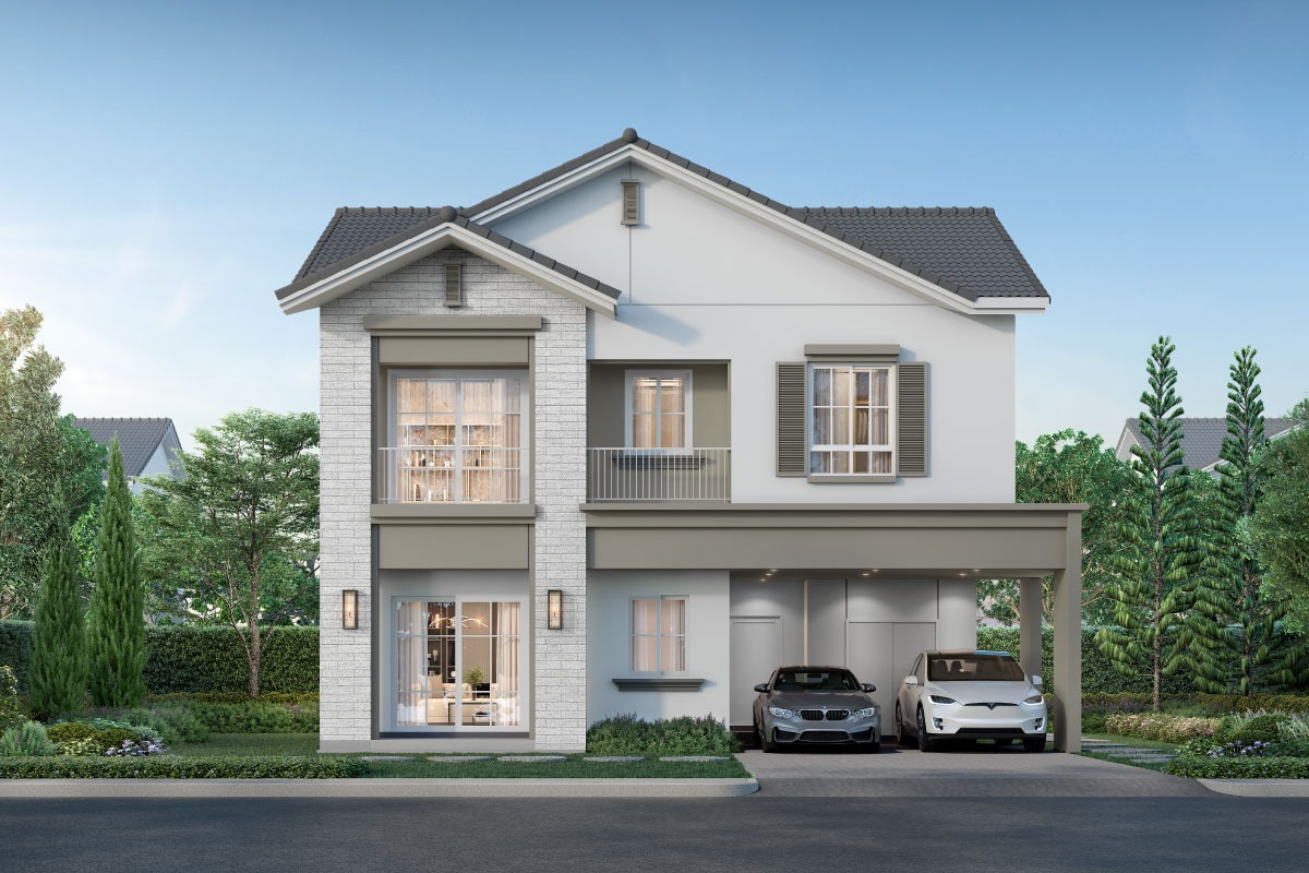 แบบบ้านยุโรป Type WILLOW โครงการ MODEN กาญจนาฯ-บางใหญ่