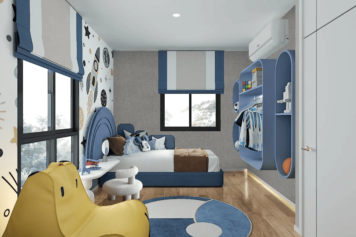 ห้องนอนเด็กธีมอวกาศ