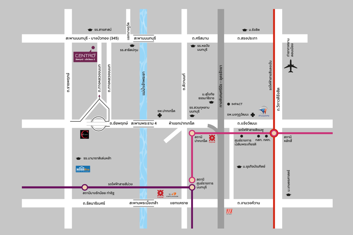 CENTRO ชัยพฤกษ์-แจ้งวัฒนะ 2-แผนที่