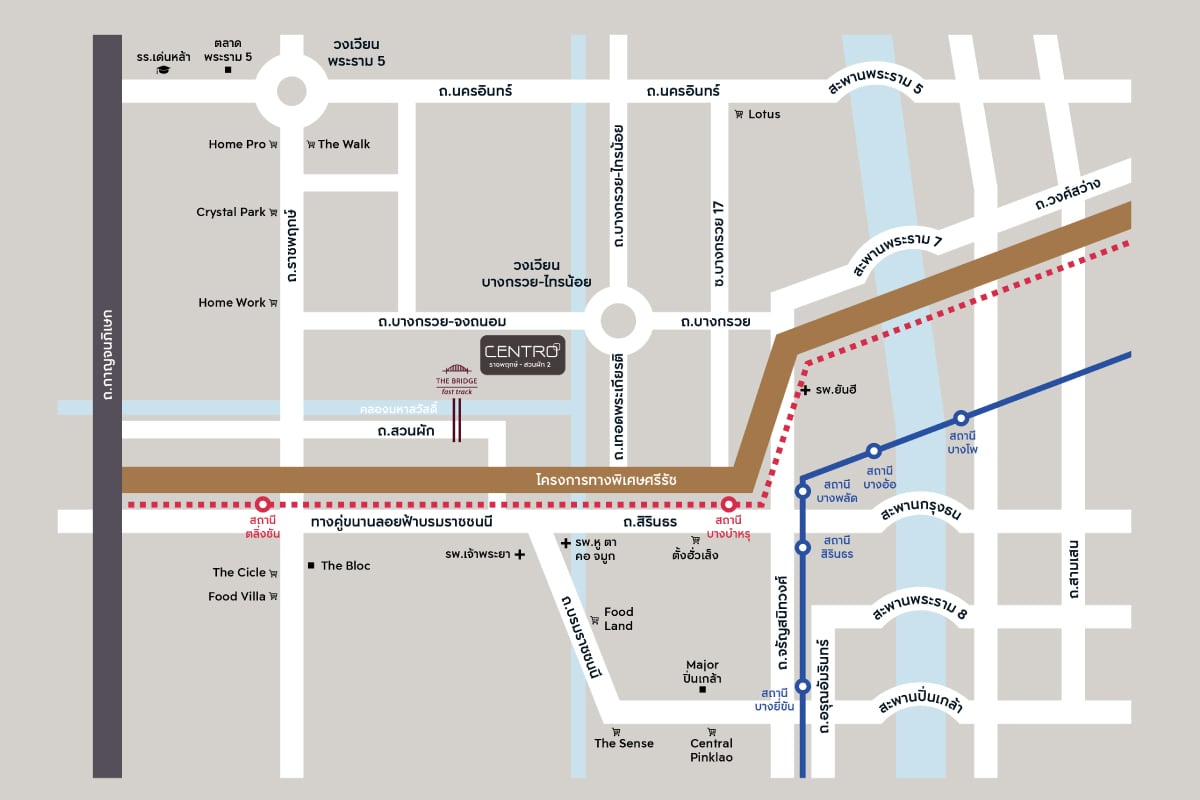 CENTRO ราชพฤกษ์-สวนผัก2-แผนที่