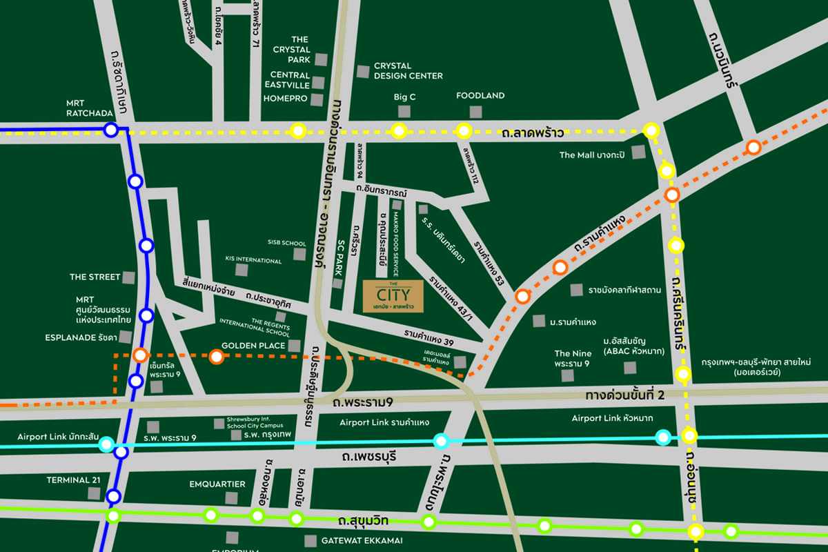THE CITY เอกมัย-ลาดพร้าว-แผนที่