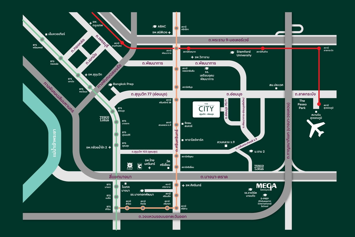 THE CITY Sukhumvit-On Nut-Map