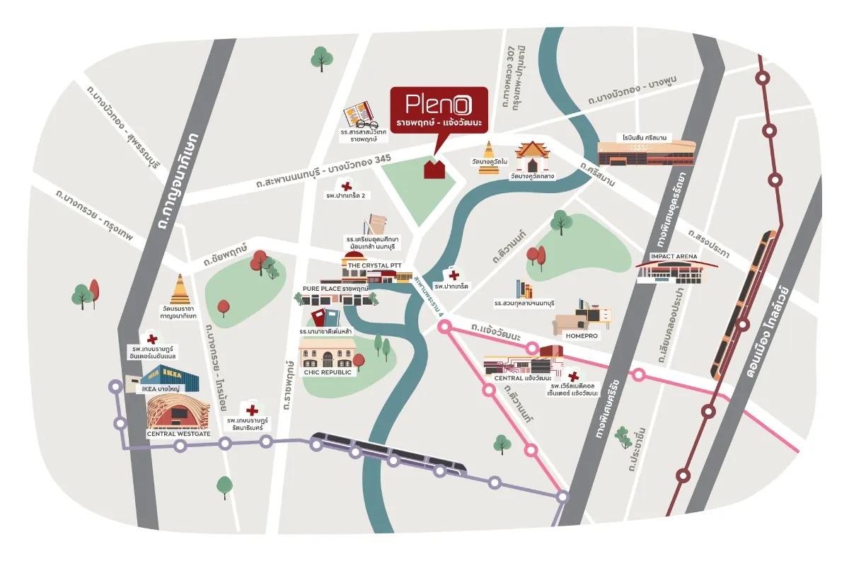 แผนที่โครงการ PLENO ราชพฤกษ์ - แจ้งวัฒนะ