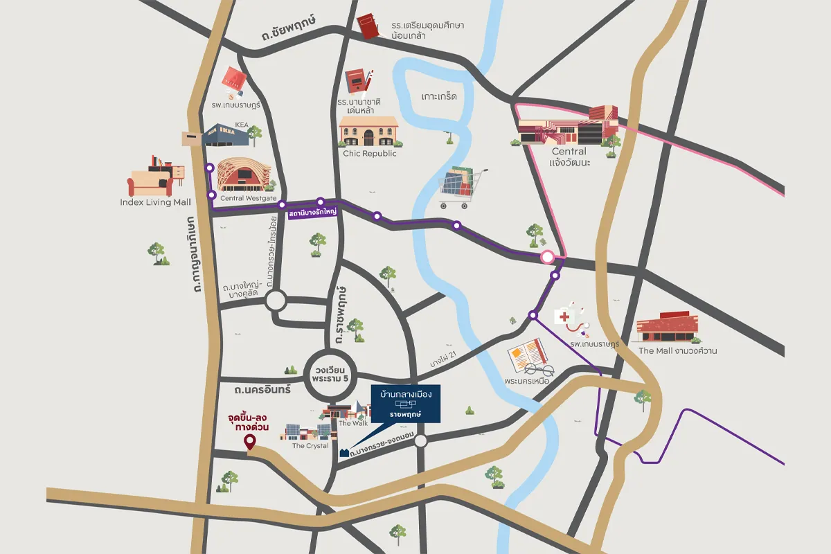 แผนที่โครงการ บ้านกลางเมือง ราชพฤกษ์
