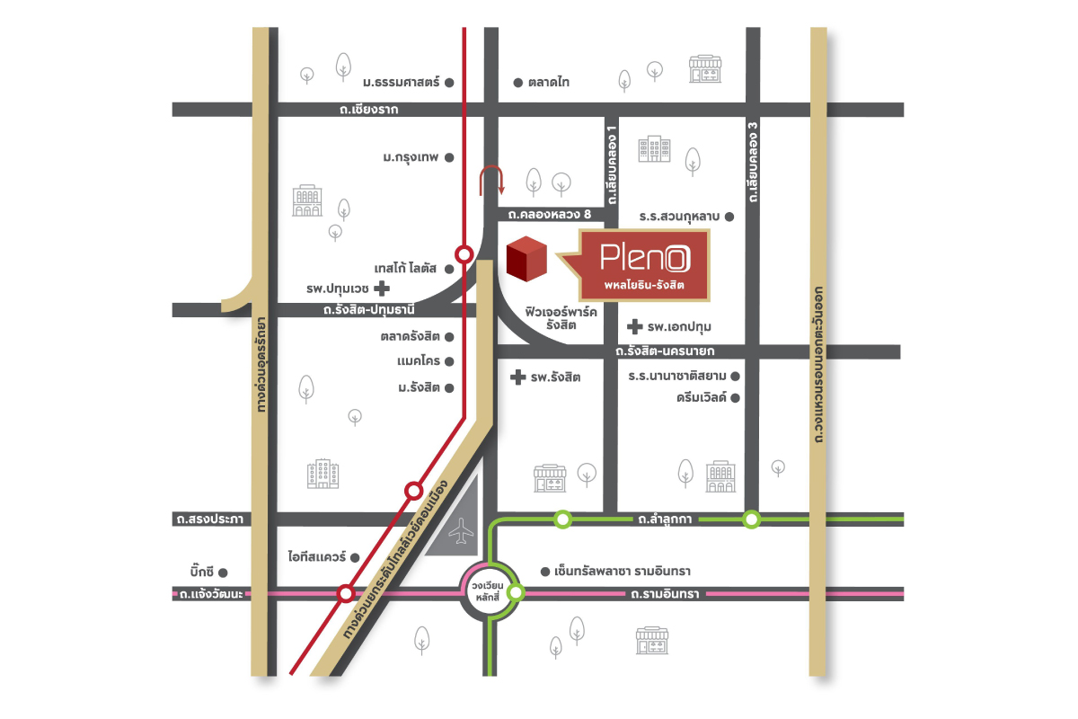 PLENO พหลโยธิน-รังสิต-แผนที่