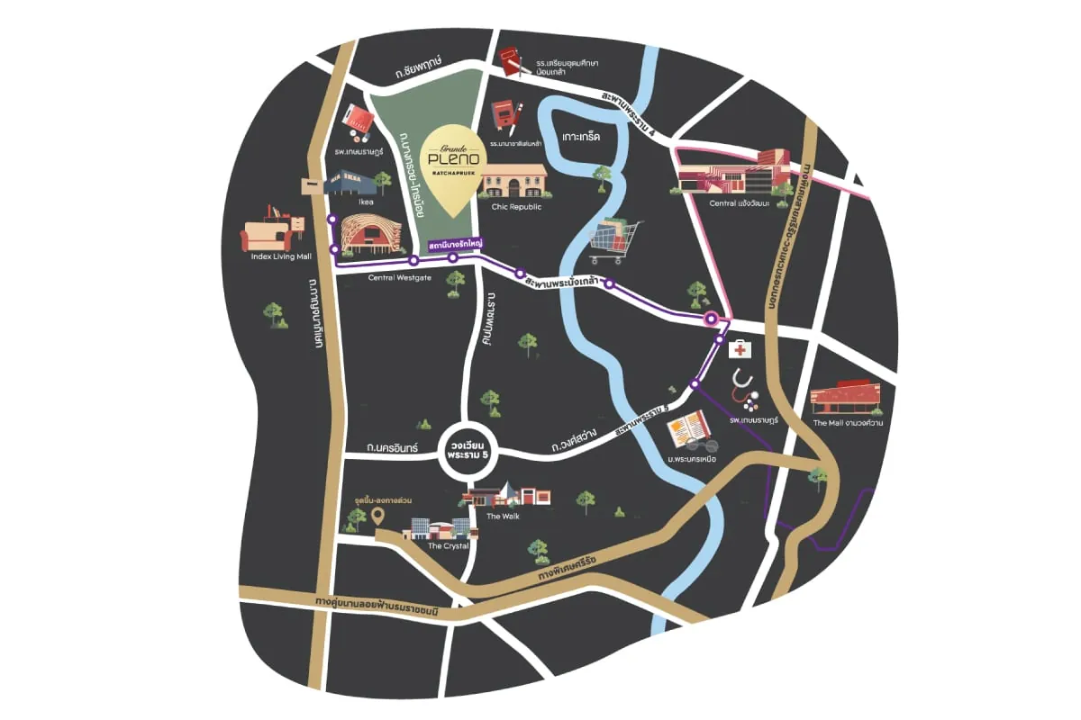 แผนที่โครงการ GRANDE PLENO ราชพฤกษ์
