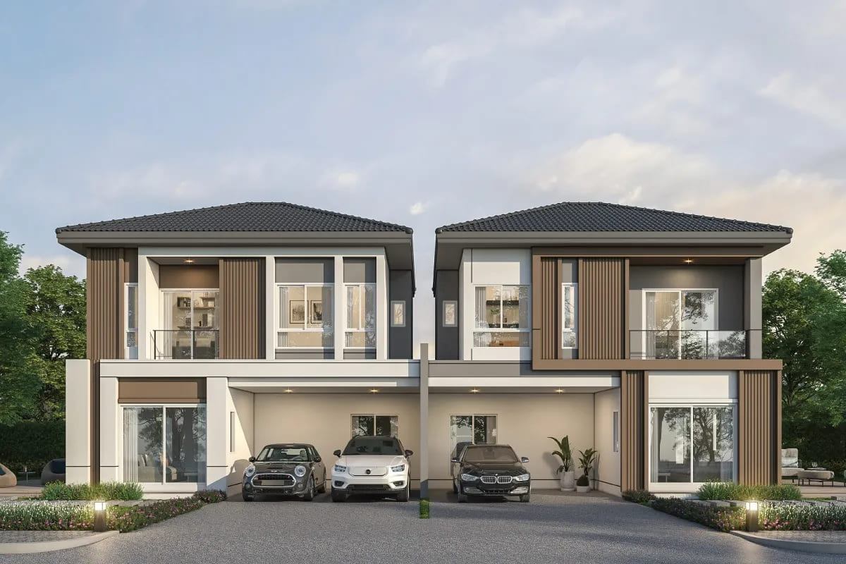 แบบบ้านแฝด 2 ชั้น Type SHANE F โครงการ PLENO ดอนเมือง