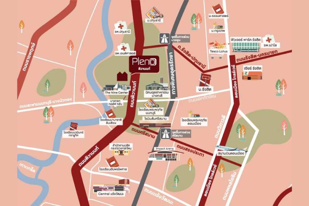 แผนที่โครงการ PLENO ติวานนท์