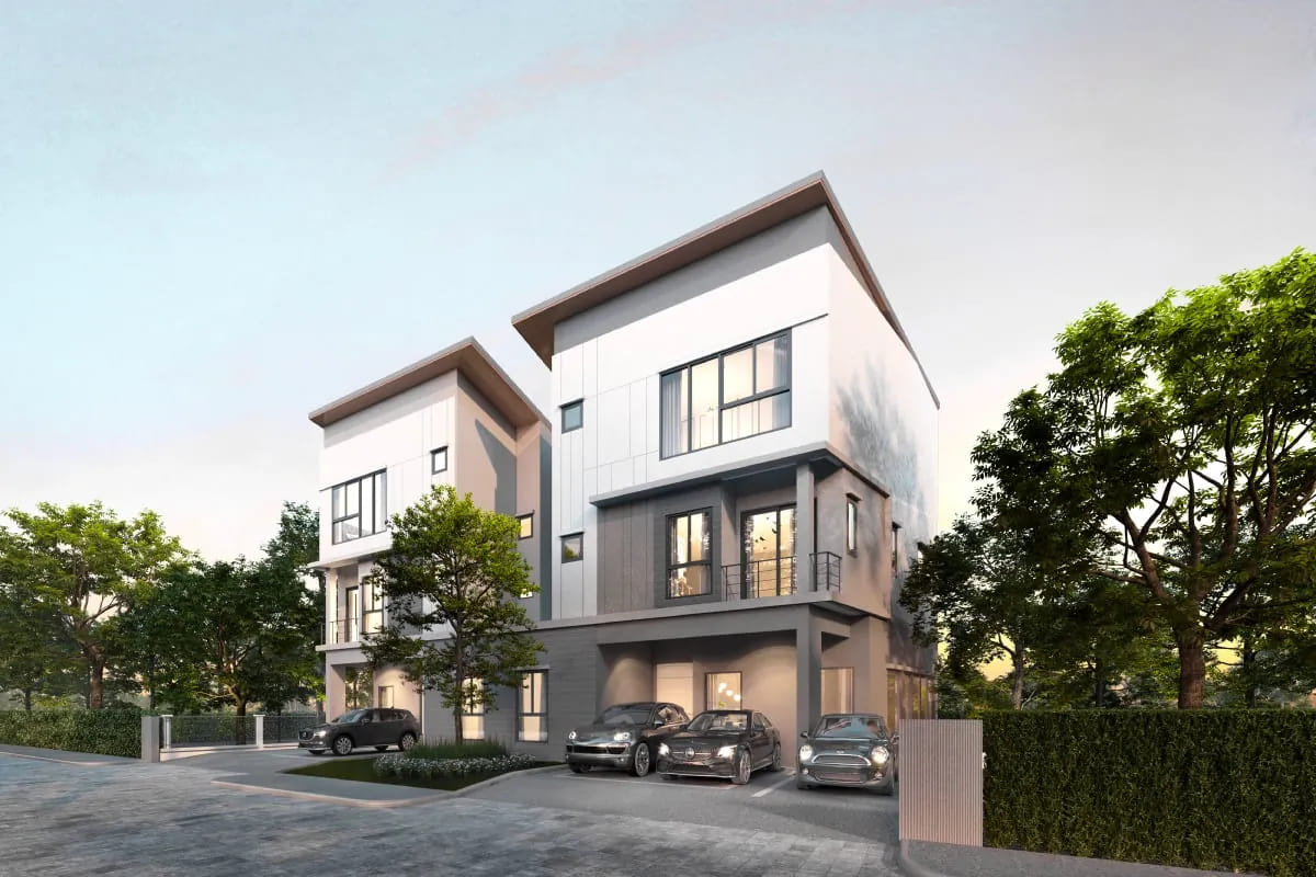 แบบบ้านแฝด 3 ชั้น Type X-TREND โครงการ บ้านกลางเมือง รามอินทรา 83 สเตชั่น