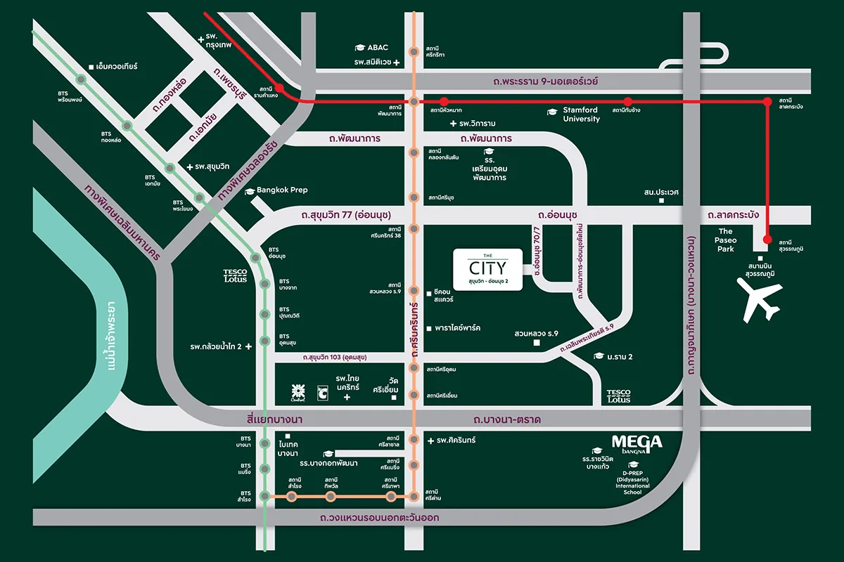 แผนที่โครงการ THE CITY สุขุมวิท - อ่อนนุช 2