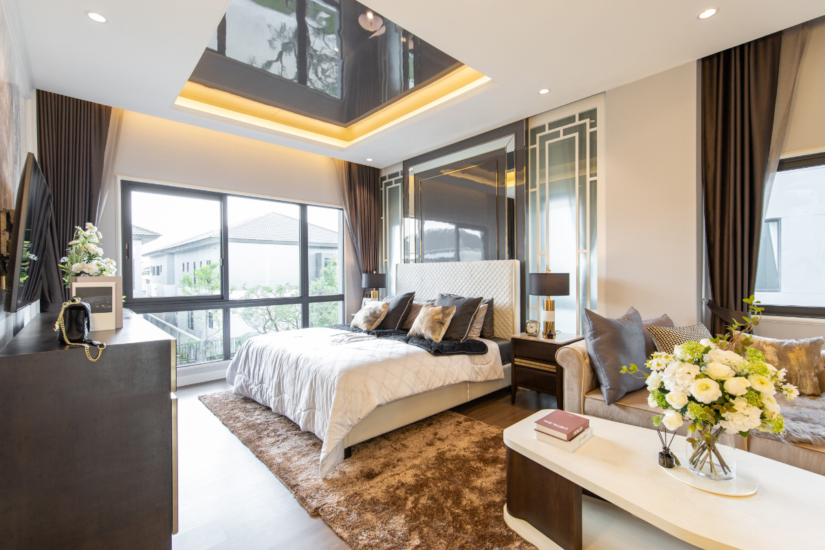 ห้องนอนในบ้านคฤหาสน์ THE CITY วัชรพล