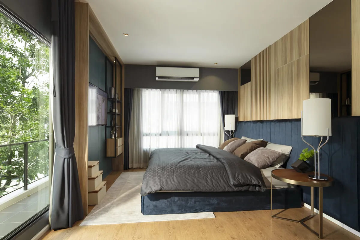 การแต่งห้องนอนมินิมอล Japandi ด้วยผนังไม้ระแนง